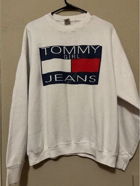 Tommy Jeans Girl White Crewneck Sweatshirt XL